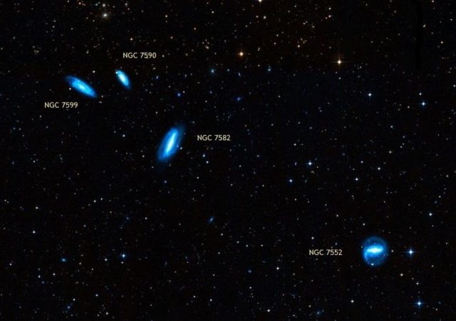 Grus Quartet || 4 spiral galaxies